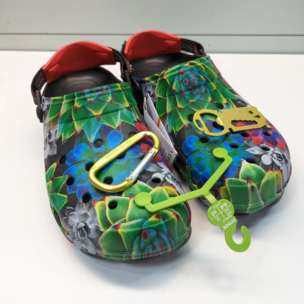 Crocs Classic All Terrain Desert Trip Succulent Floral Handyman Clog Men's sz 13